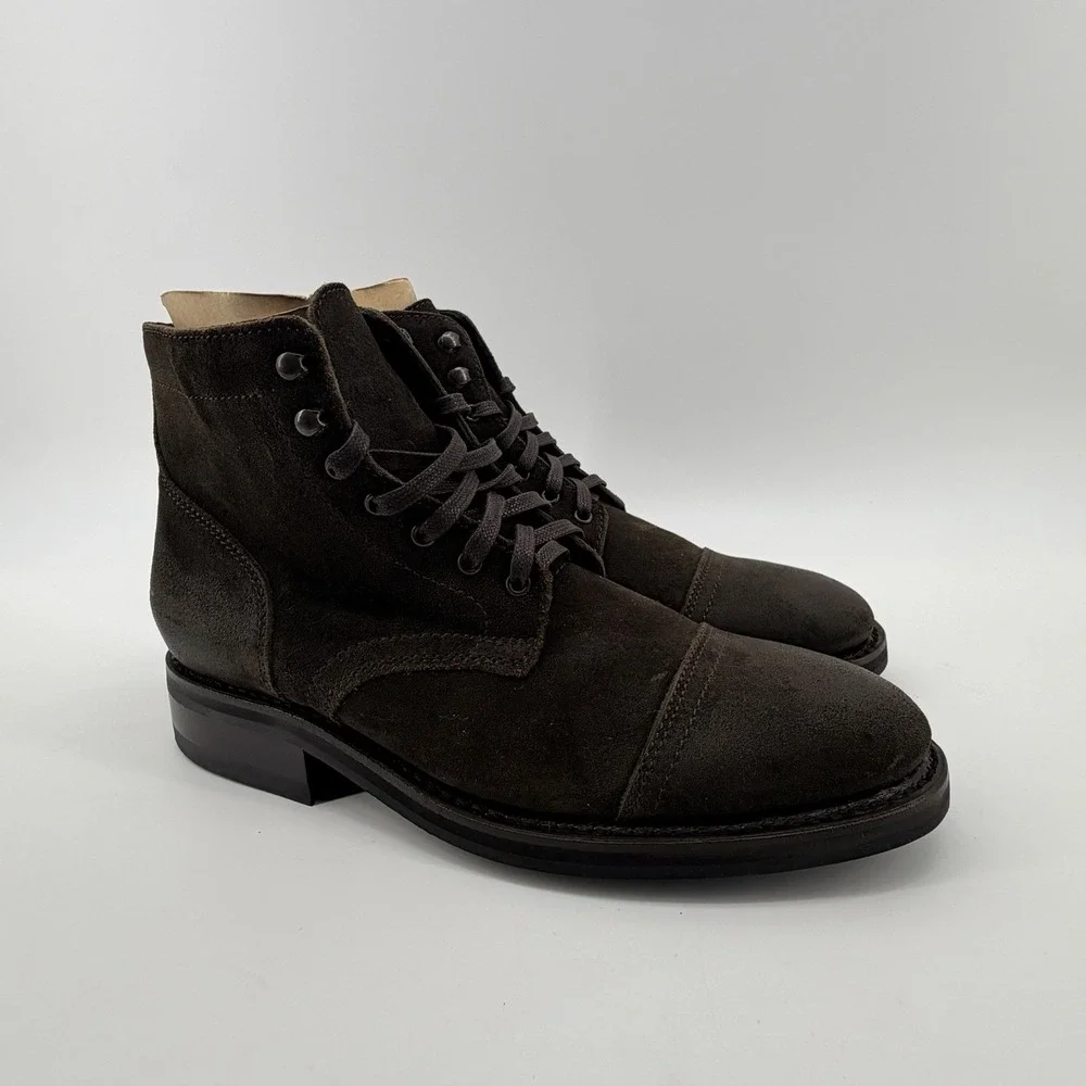 Thursday Captain Boots-Dark Olive Suede Men's size 8